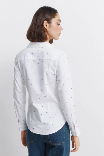 Рубашка из ткани Oxford с V-образным вырезом