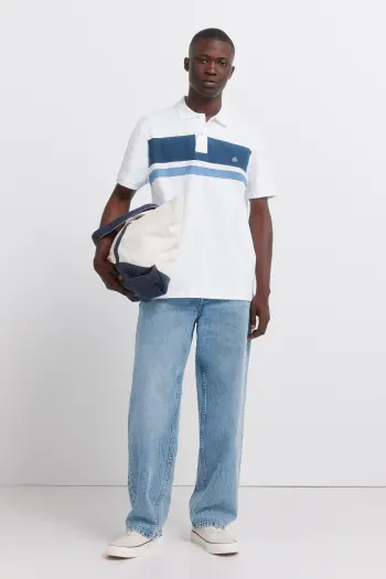 Поло пике в полоску regular fit