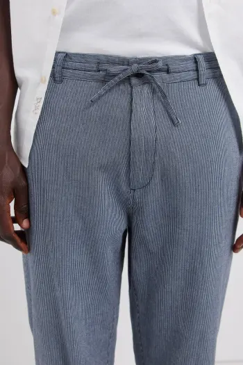 Лляні штани чинос у смужку straight fit