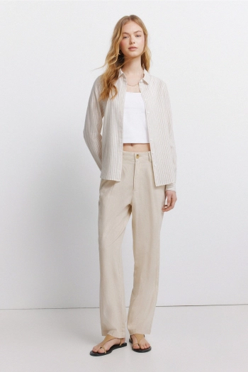 Базова сорочка з ефектом льону