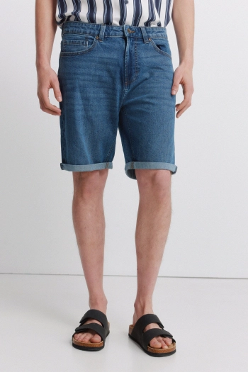Базовые джинсовые бермуды slim fit