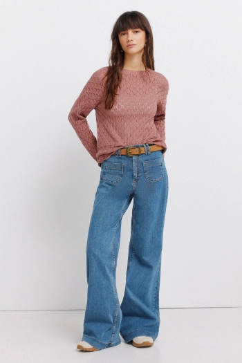 Джемпер ажурной вязки