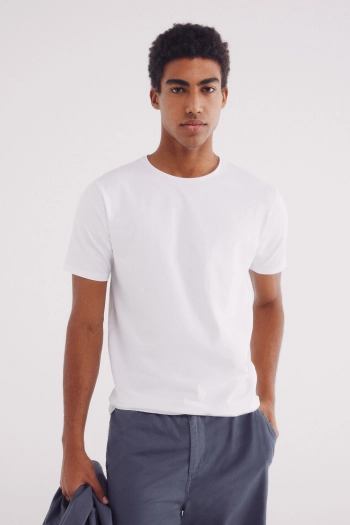 Базова футболка з бавовни та еластану slim fit