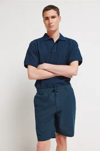 Бермуди slim fit з льону