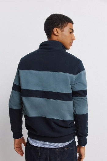 Світшот з контрастних кольорових блоків із коміром-стійкою