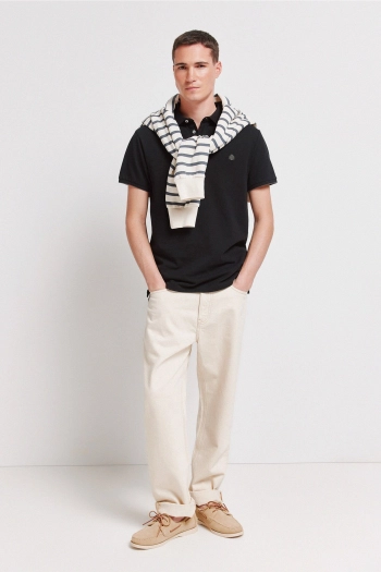 Поло піке Slim Fit з контрастними манжетами