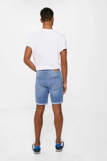 Базові джинсові шорти-бермуди крою slim fit