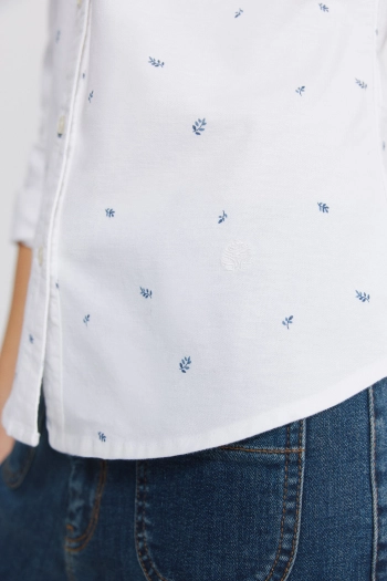 Рубашка из ткани Oxford с V-образным вырезом