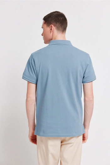 Поло піке Slim Fit з контрастними манжетами