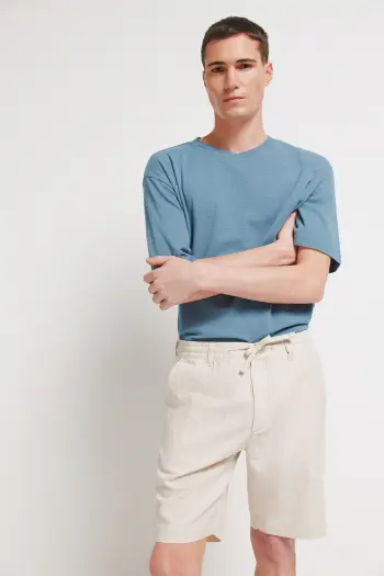 Бермуди slim fit з льону