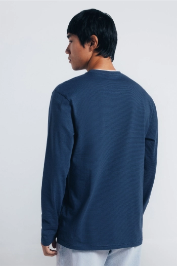Футболка з довгим рукавом у подвійну мікросмужку