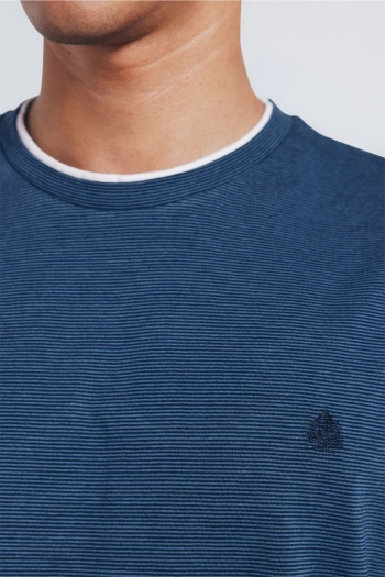 Футболка з довгим рукавом у подвійну мікросмужку