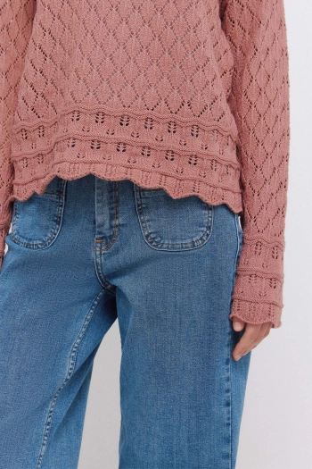 Джемпер ажурной вязки