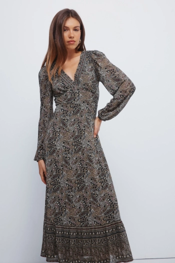 Платье миди с каймой пейсли