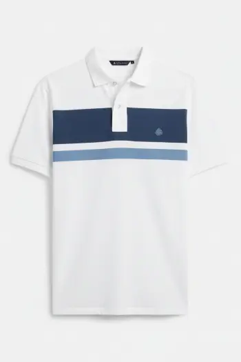 Поло пике в полоску regular fit