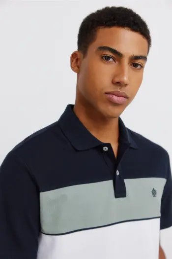 Поло пике в стиле колор-блок slim fit