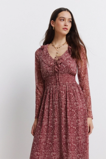 Платье миди с принтом