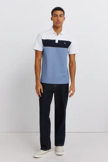 Поло пике в стиле колор-блок slim fit