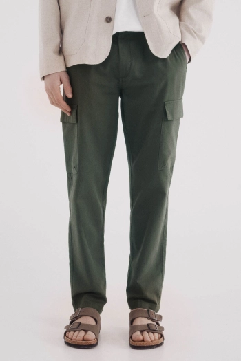 Льняные брюки-карго Slim fit