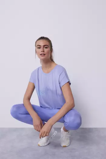 Сиреневая футболка Tencel с короткими рукавами
