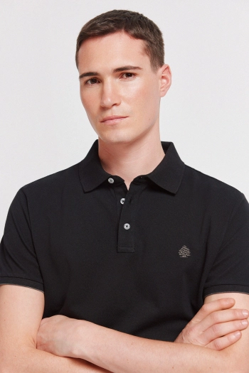 Поло піке Slim Fit з контрастними манжетами