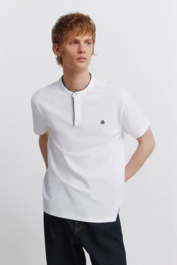 Поло з піке зі стоячим коміром slim fit
