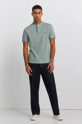 Поло піке з коміром мао slim fit