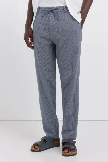 Лляні штани чинос у смужку straight fit