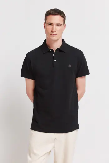 Поло піке Slim Fit з контрастними манжетами