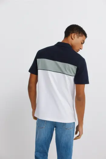 Поло пике в стиле колор-блок slim fit