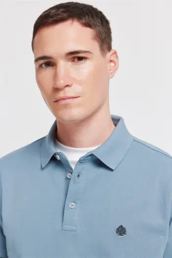 Поло піке Slim Fit з контрастними манжетами