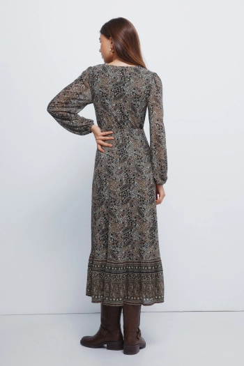 Платье миди с каймой пейсли