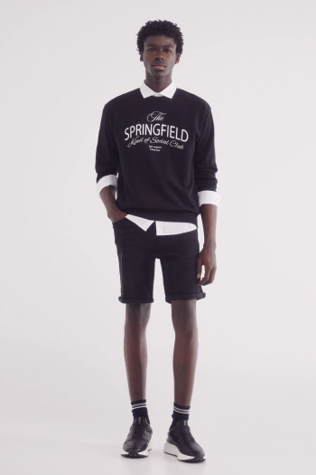 Базовые черные джинсовые шорты-бермуды slim fit