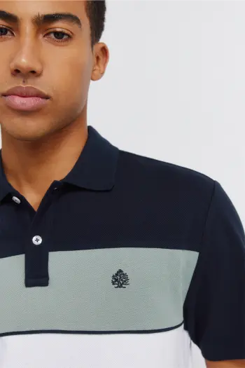 Поло пике в стиле колор-блок slim fit
