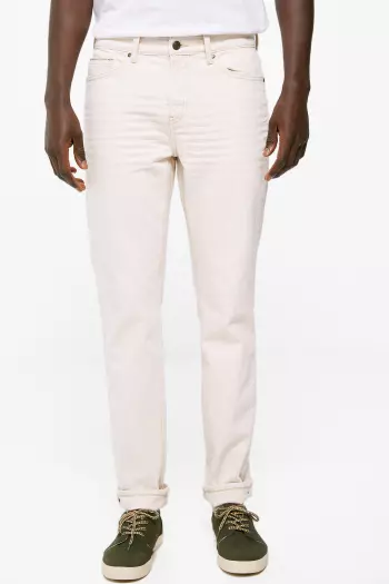 Джинсы slim fit с эффектом потертостей