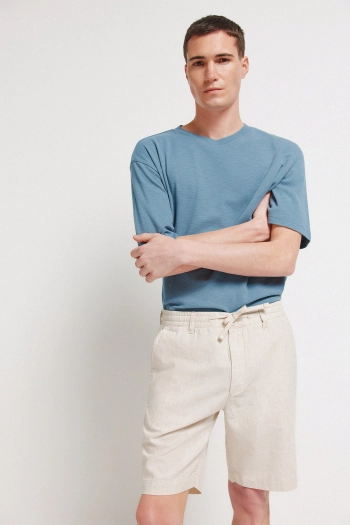 Бермуды slim fit из льна