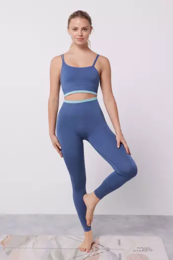 Безшовний синій спортивний бюстгальтер Comfort