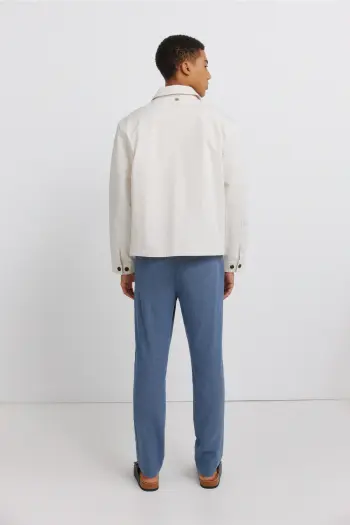 Фактурные брюки из льна comfort slim fit