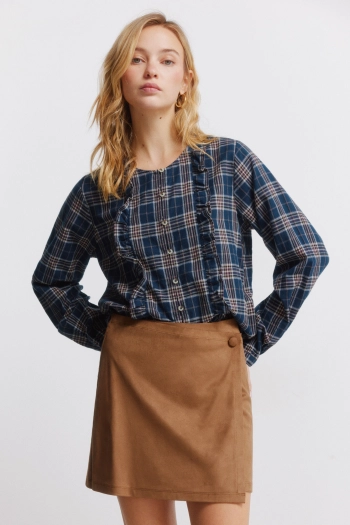 Коротка спідниця з еко-замші