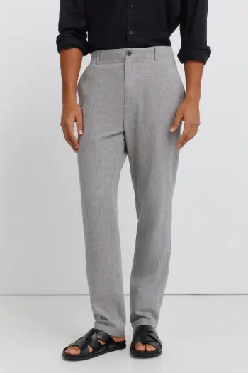 Фактурные брюки из льна comfort slim fit