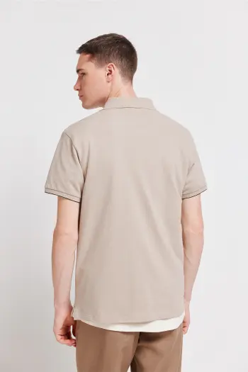 Поло піке Slim Fit з контрастними манжетами
