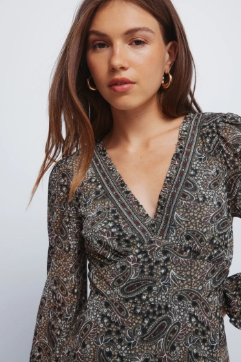 Платье миди с каймой пейсли