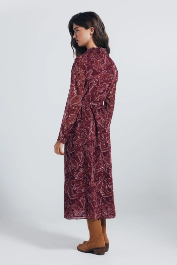 Платье-рубашка миди с принтом