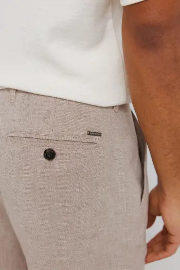 Фактурные брюки из льна comfort slim fit
