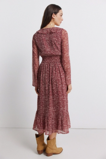Платье миди с принтом