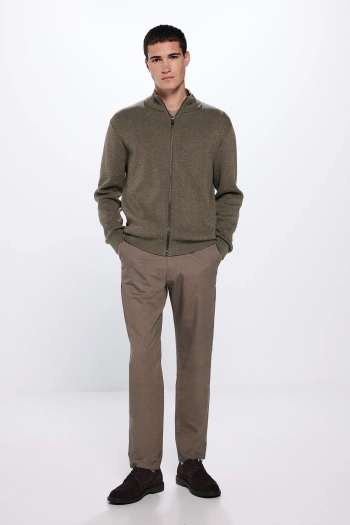 Штани-чінос з мікропринтом Slim fit