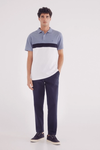 Футболка-поло Slim fit колор-блок