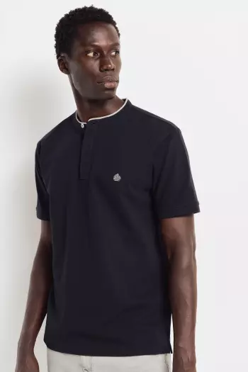 Футболка-поло з тканини піке крою Regular fit з коміром-стійкою