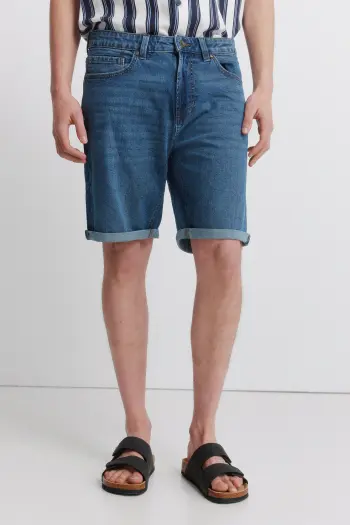 Базові джинсові бермуди slim fit