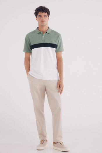 Футболка-поло Slim fit колор-блок
